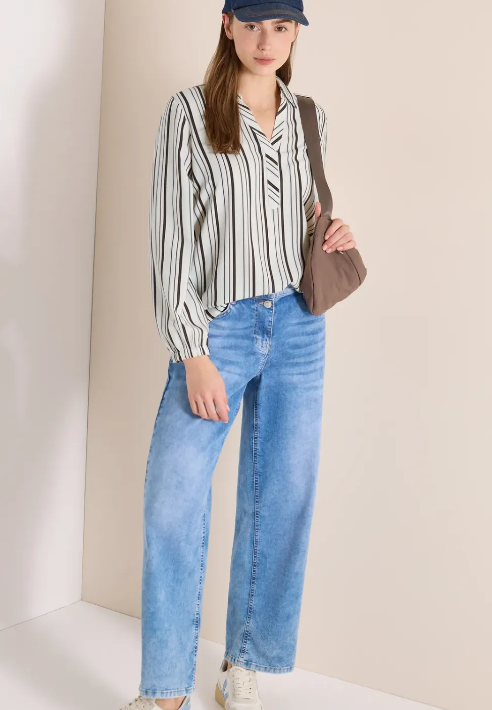 Langarm Bluse mit Multicolor Streifen