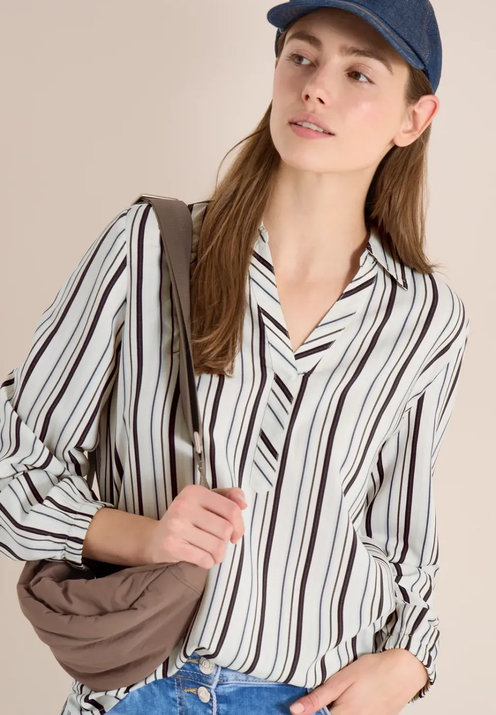 Langarm Bluse mit Multicolor Streifen