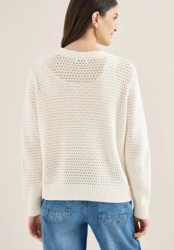 Langarm Cardigan in Crochet-Optik