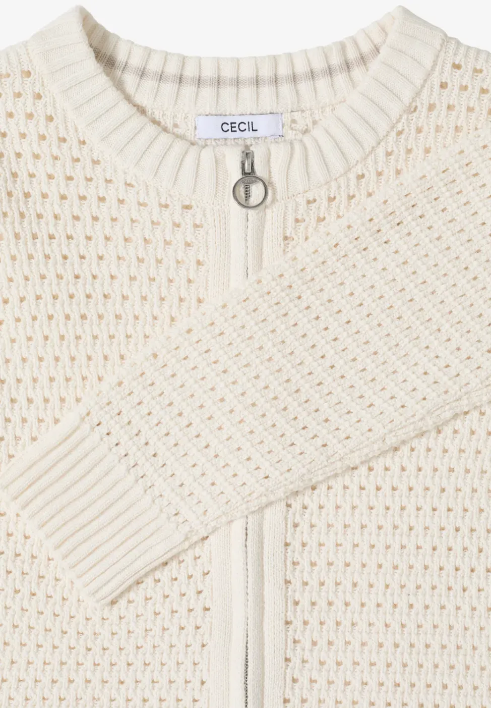 Langarm Cardigan in Crochet-Optik