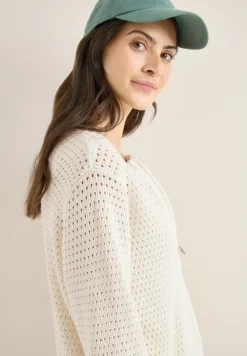 Langarm Cardigan in Crochet-Optik