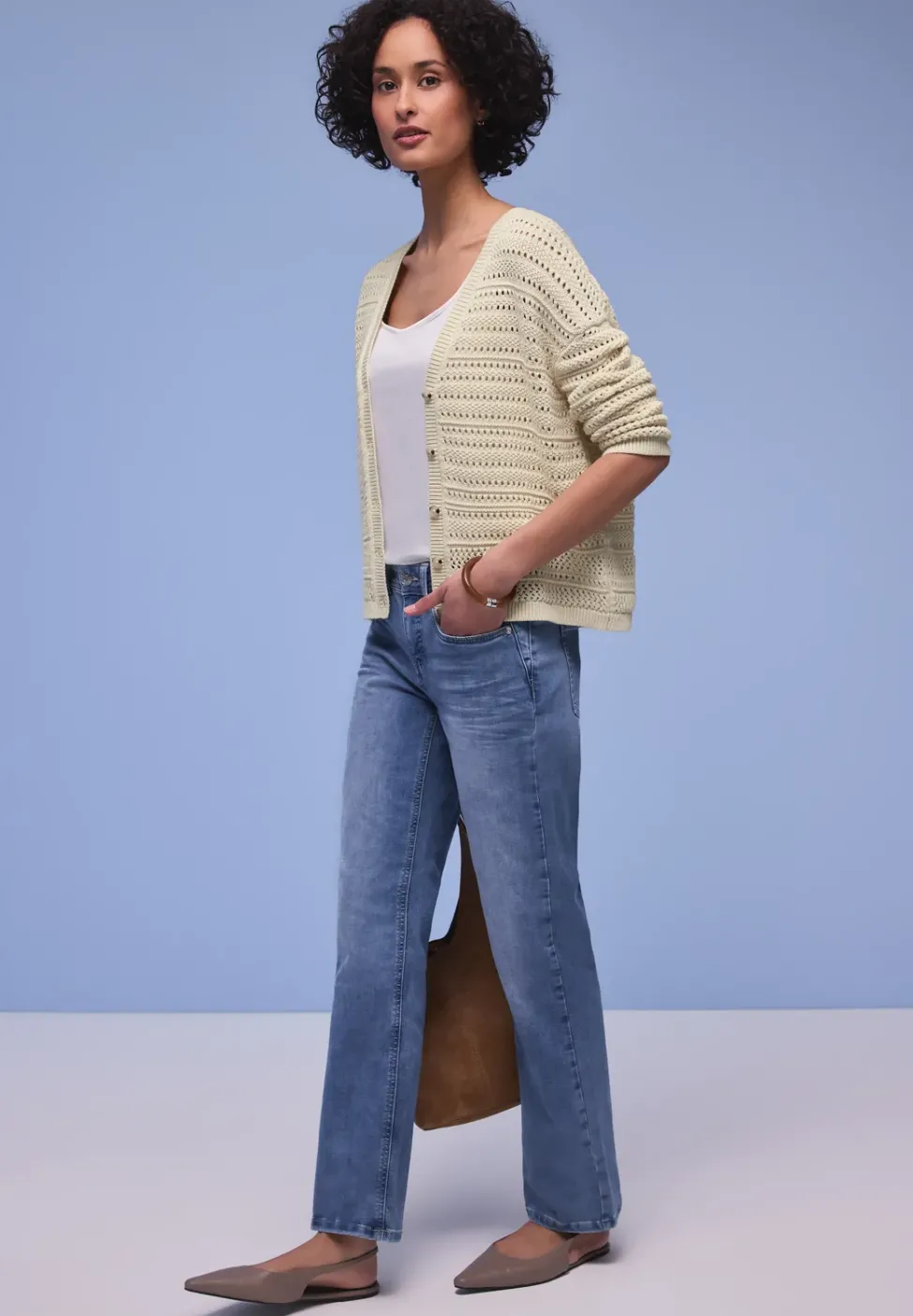 Langarm Cardigan mit V-Neck