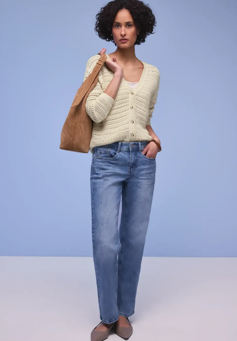 Langarm Cardigan mit V-Neck