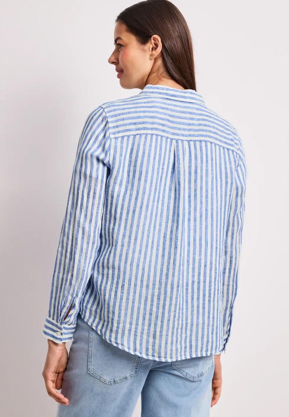 Langarm Hemdbluse aus Leinen