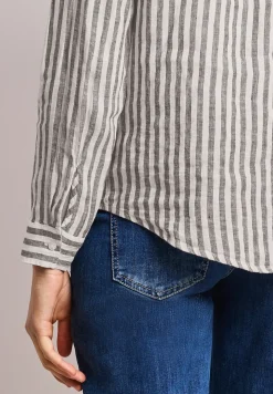 Langarm Hemdbluse aus Leinen
