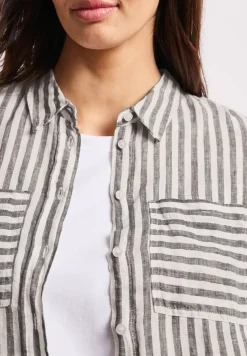 Langarm Hemdbluse aus Leinen