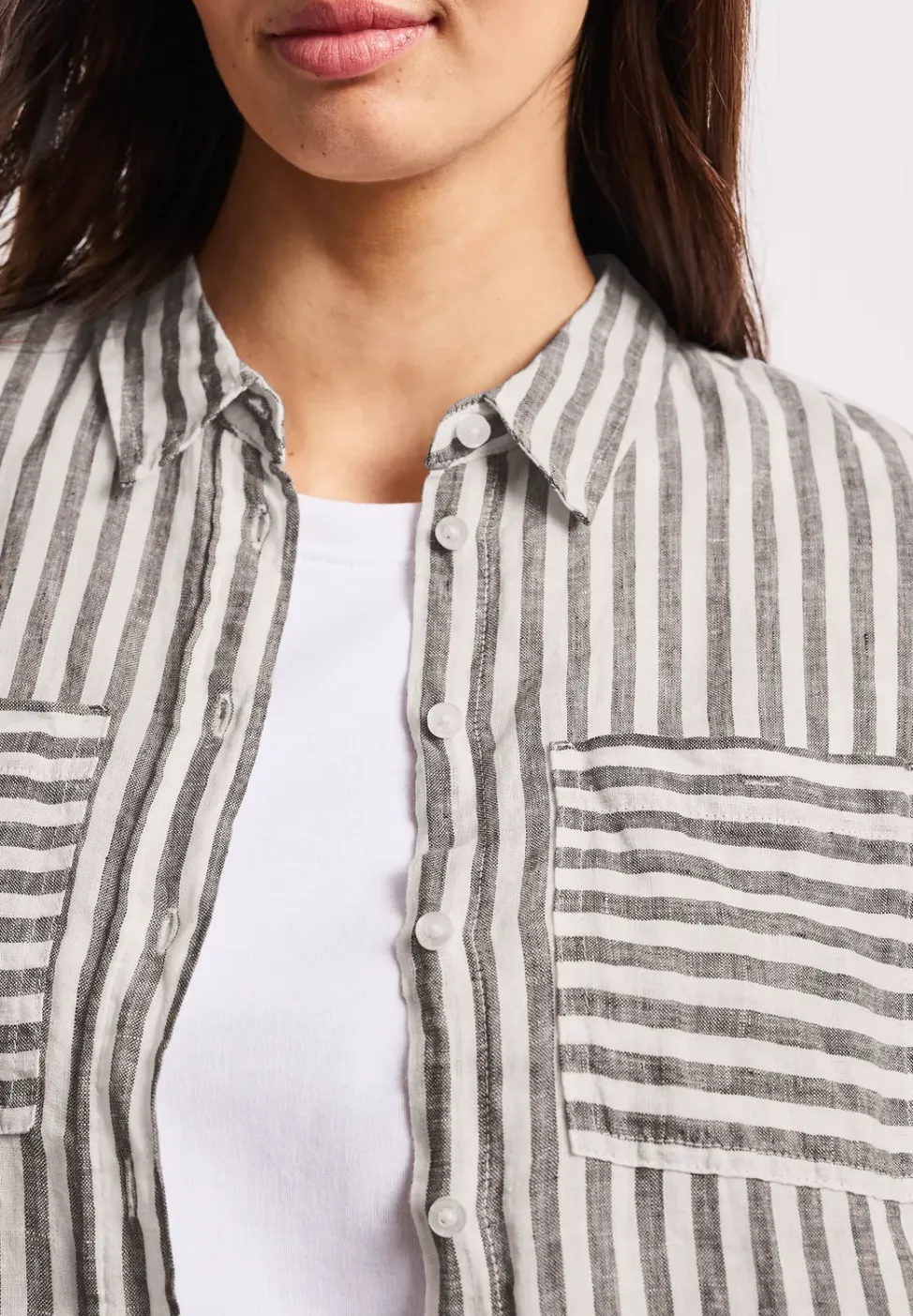 Langarm Hemdbluse aus Leinen