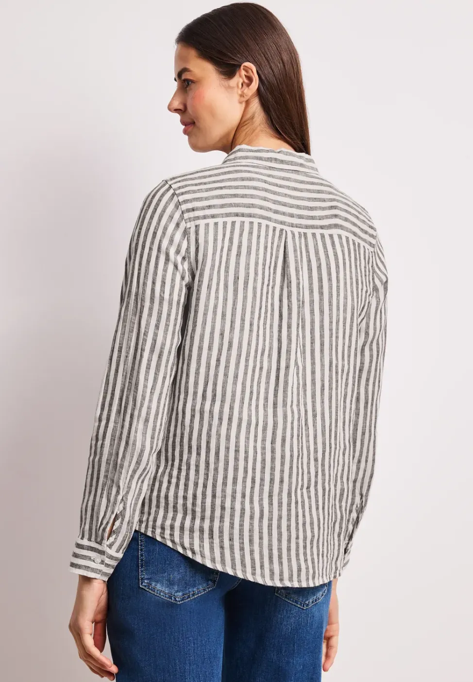 Langarm Hemdbluse aus Leinen