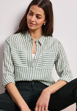 Langarm Hemdbluse aus Leinen