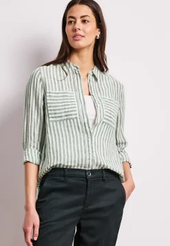 Langarm Hemdbluse aus Leinen