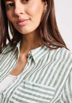 Langarm Hemdbluse aus Leinen