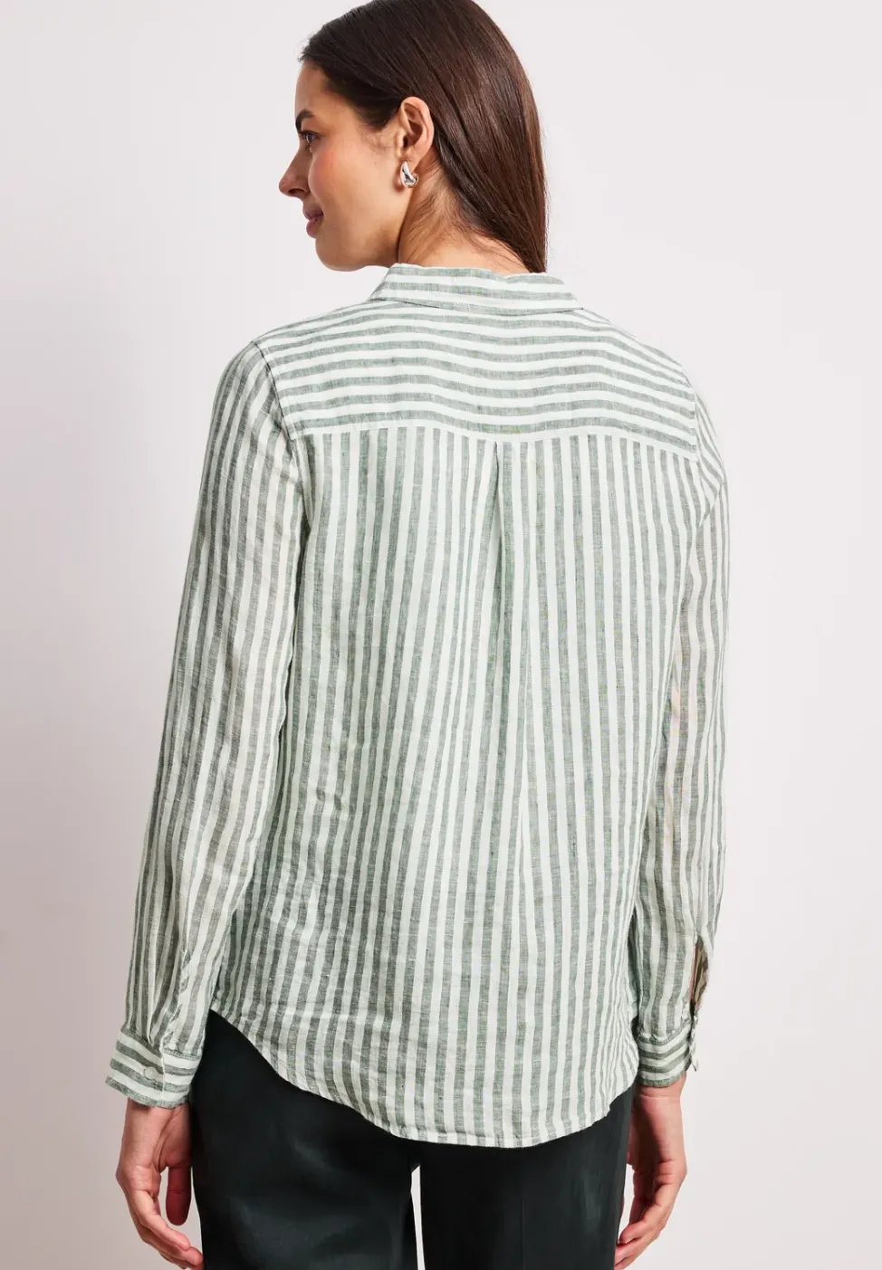 Langarm Hemdbluse aus Leinen