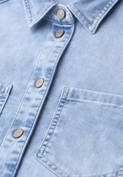 Langarm Hemdbluse in Denim-Optik