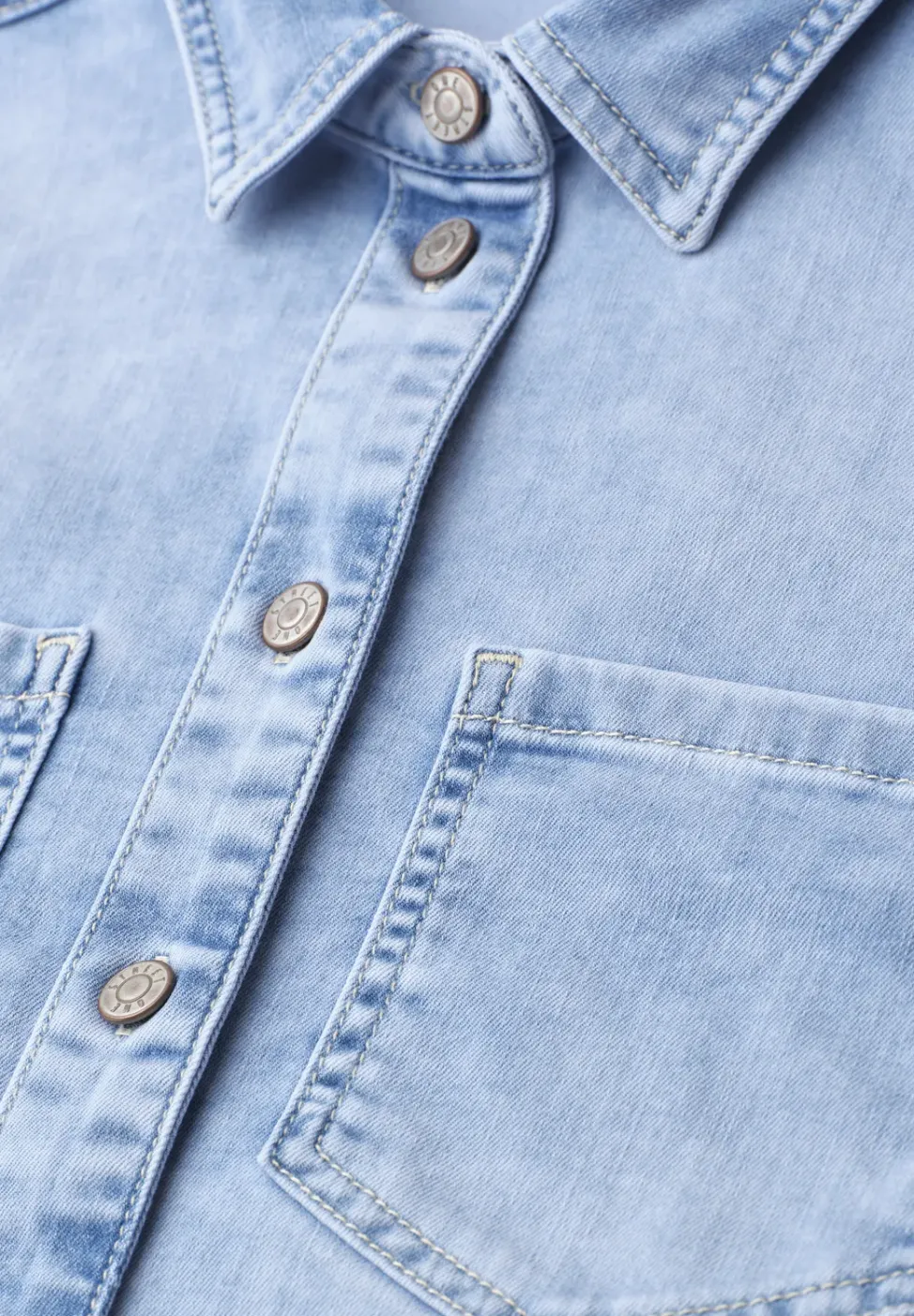 Langarm Hemdbluse in Denim-Optik