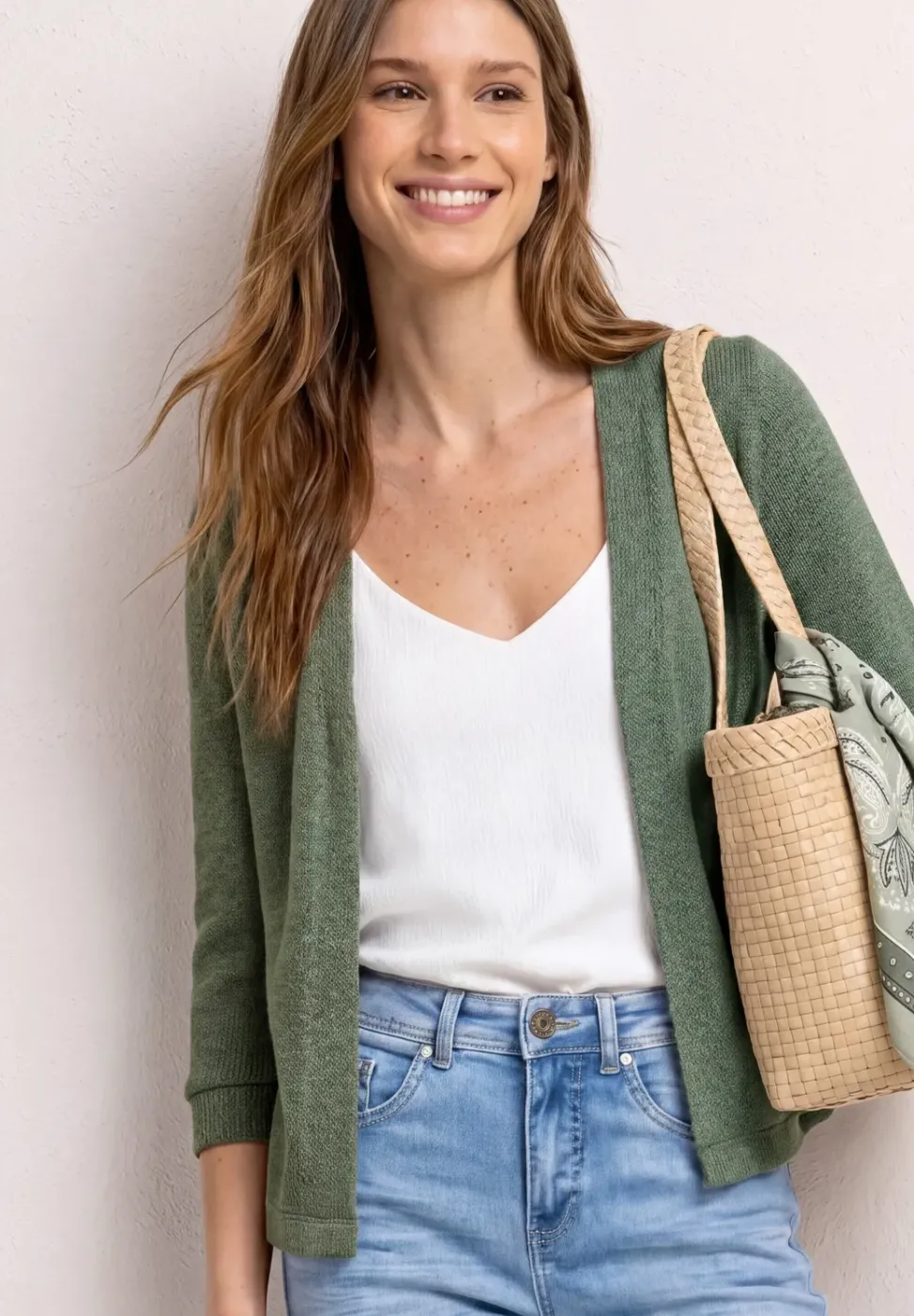 Langarm Jacke im Strick-Look