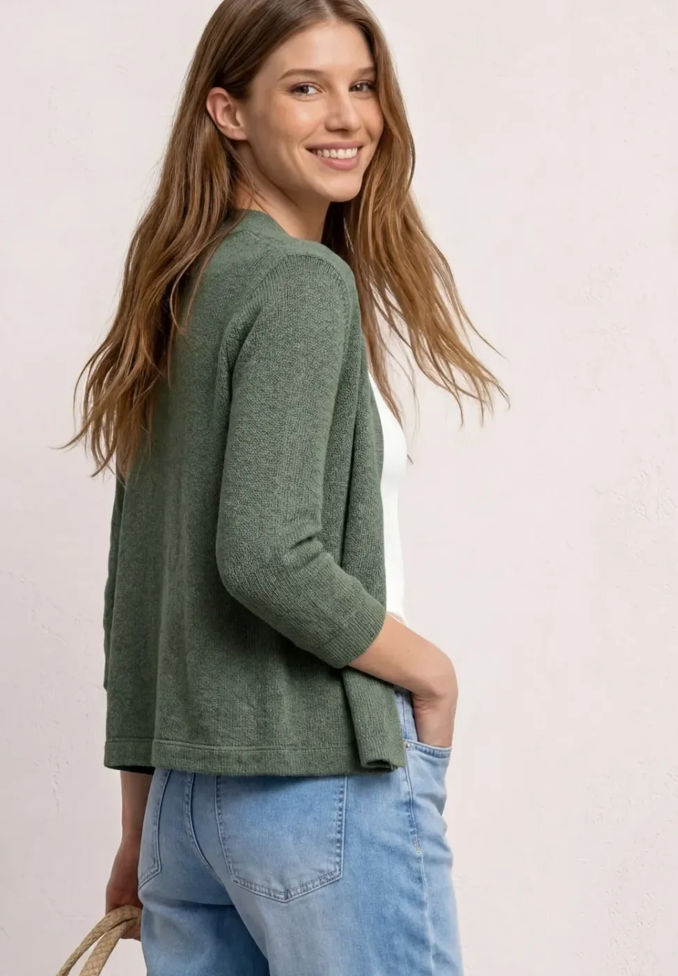 Langarm Jacke im Strick-Look