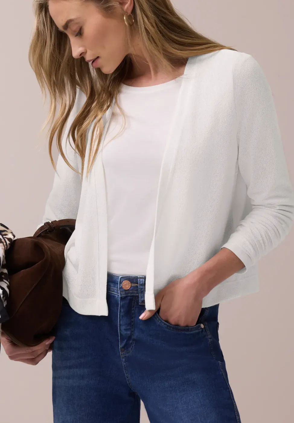 Langarm Jacke im Strick-Look