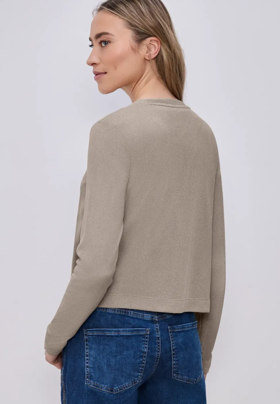 Langarm Jacke im Strick-Look