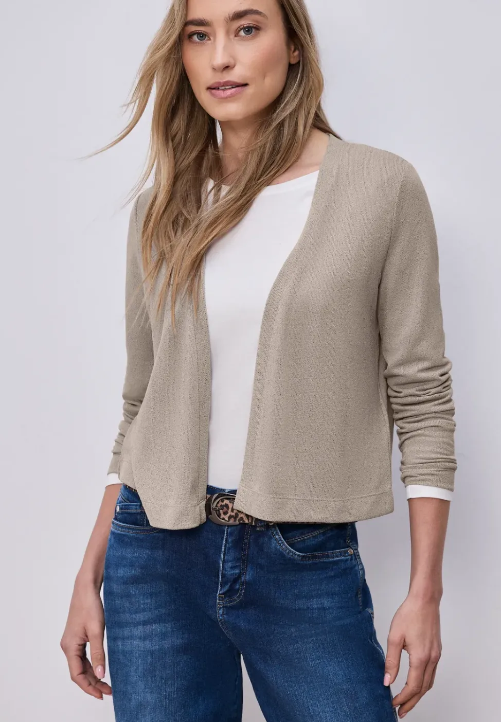 Langarm Jacke im Strick-Look