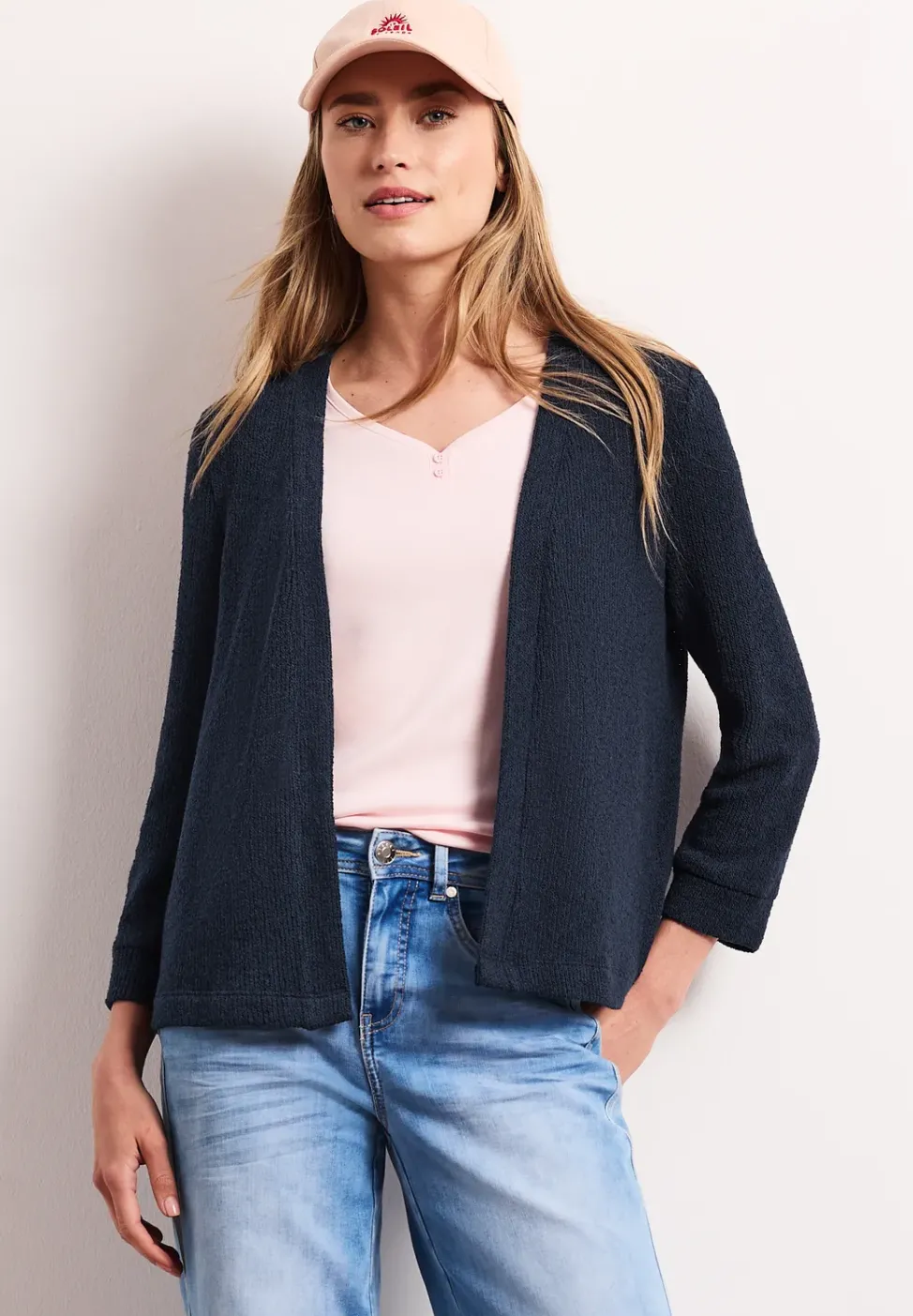 Langarm Jacke im Strick-Look