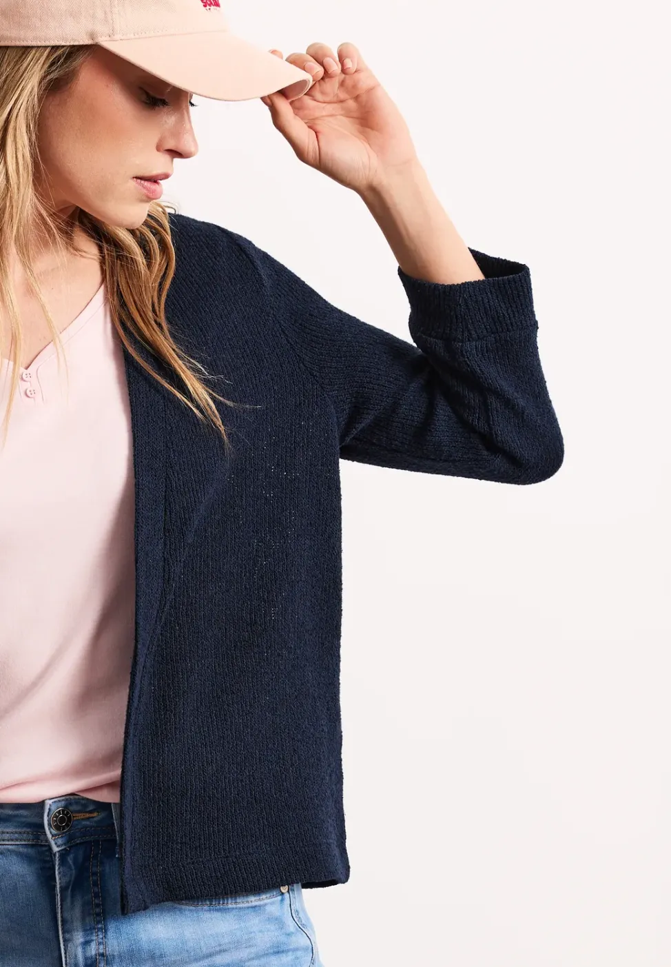 Langarm Jacke im Strick-Look