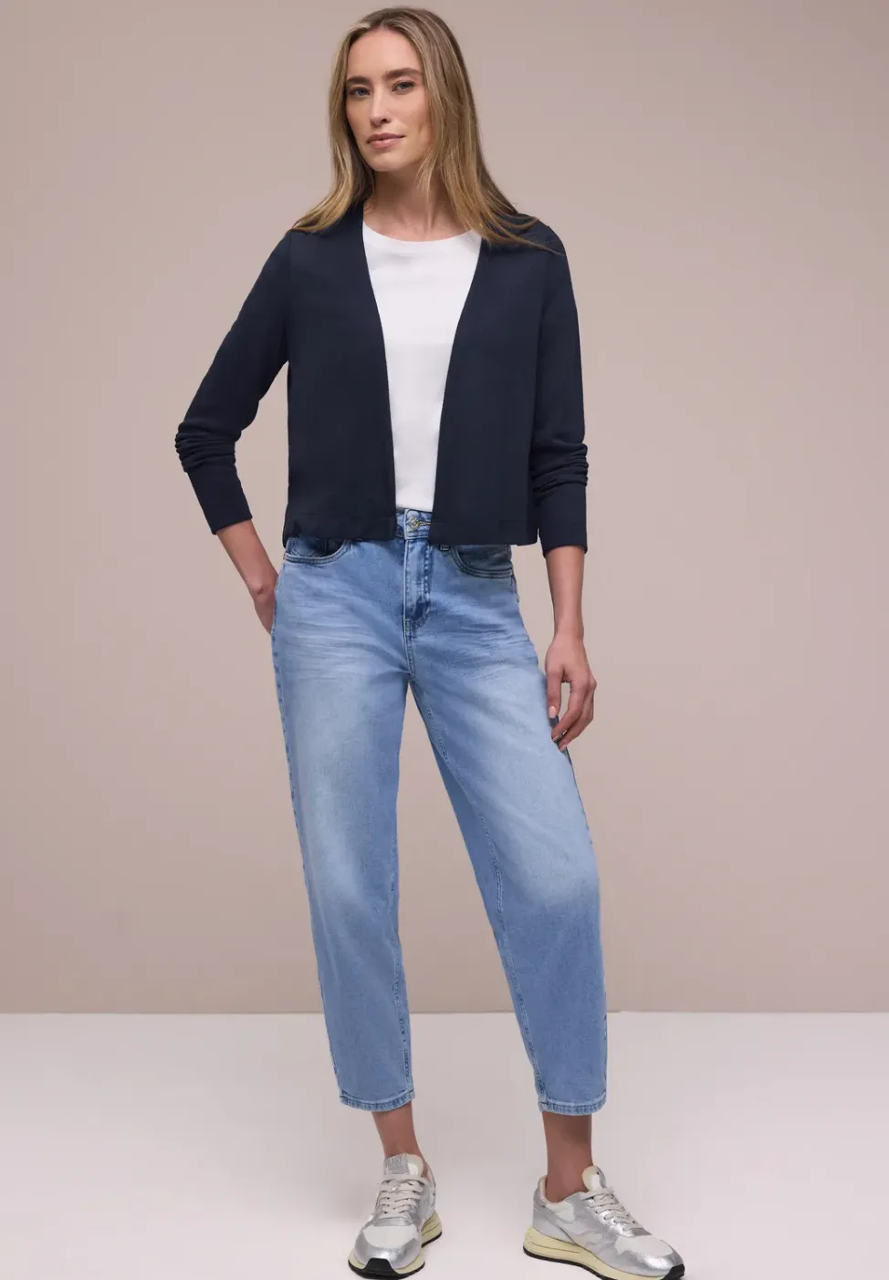 Langarm Jacke in offener Passform