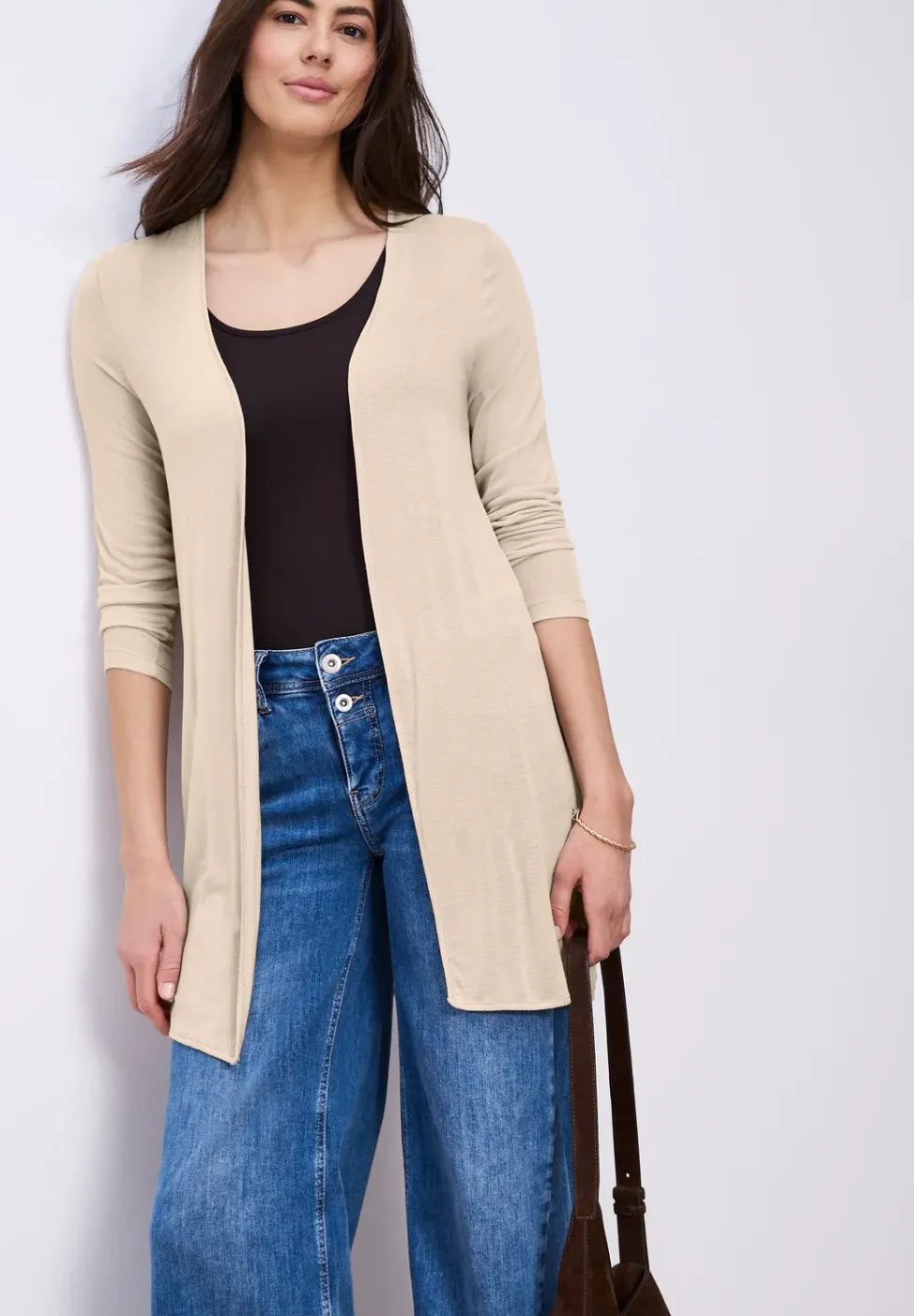 Langarm Jacke in offener Passform
