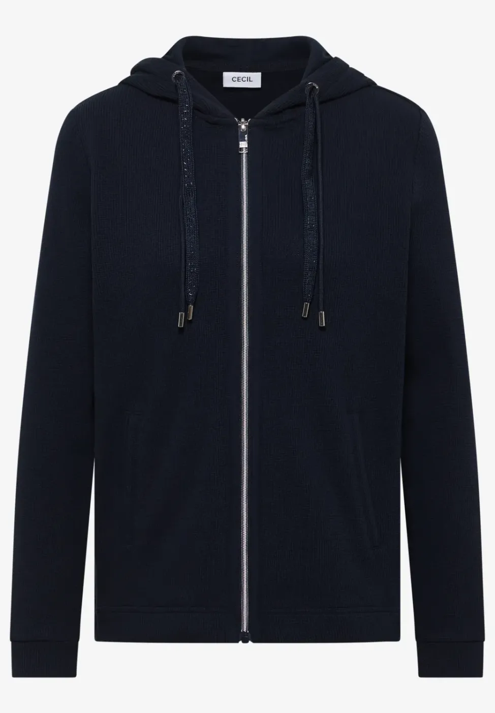 Langarm Jacke mit Kapuze und Taschen