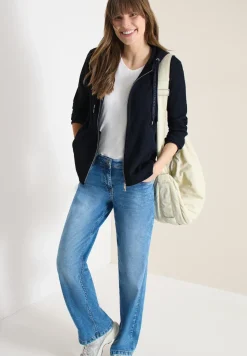 Langarm Jacke mit Kapuze und Taschen