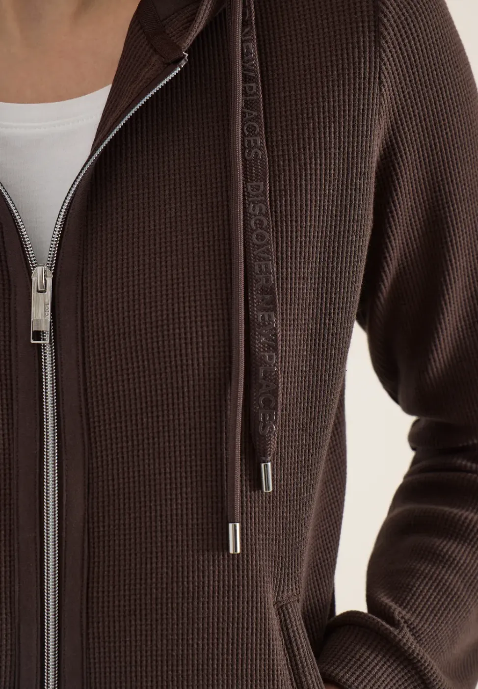 Langarm Jacke mit Kapuze und Taschen