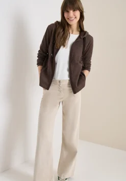 Langarm Jacke mit Kapuze und Taschen