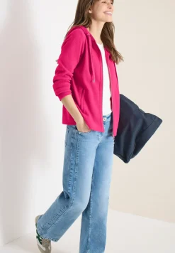 Langarm Jacke mit Kapuze und Taschen