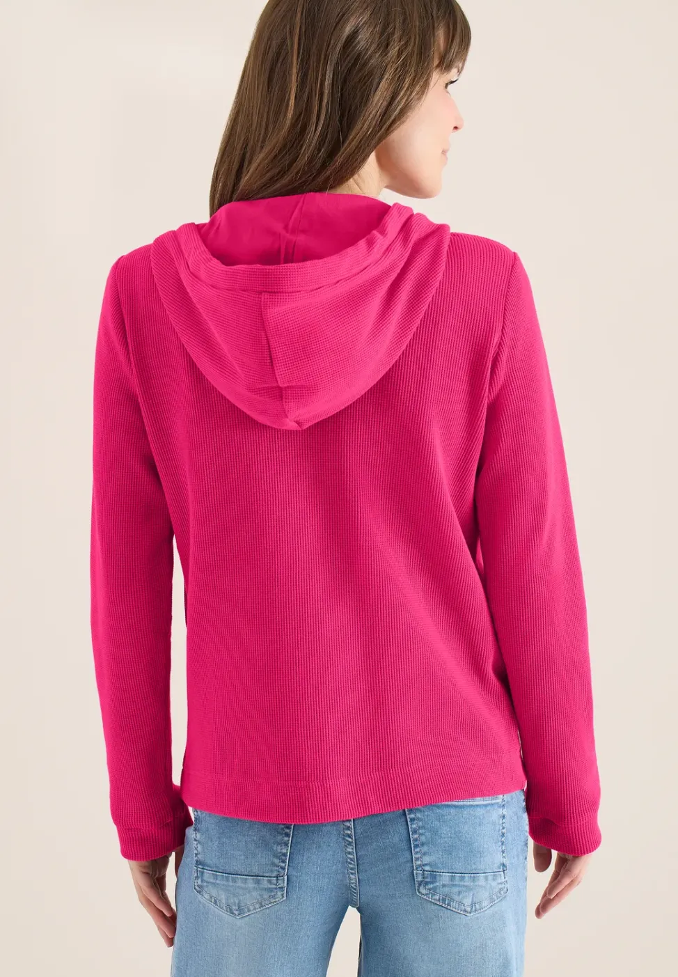 Langarm Jacke mit Kapuze und Taschen