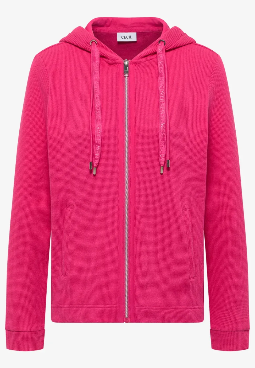Langarm Jacke mit Kapuze und Taschen