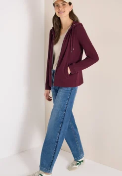 Langarm Jacke mit Kapuze und Taschen