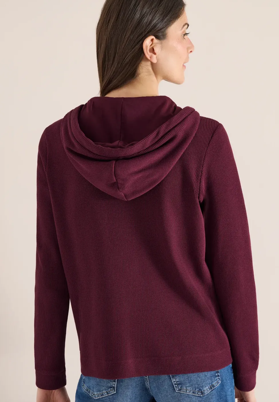 Langarm Jacke mit Kapuze und Taschen