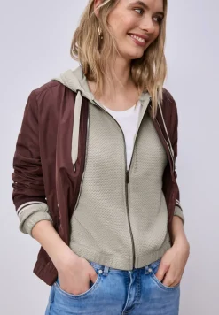 Langarm Jacke mit Kapuze und Zipper