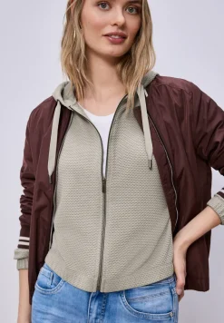Langarm Jacke mit Kapuze und Zipper