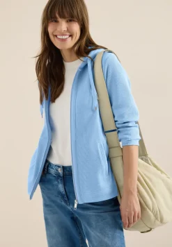 Langarm Jacke mit Kapuze und Taschen