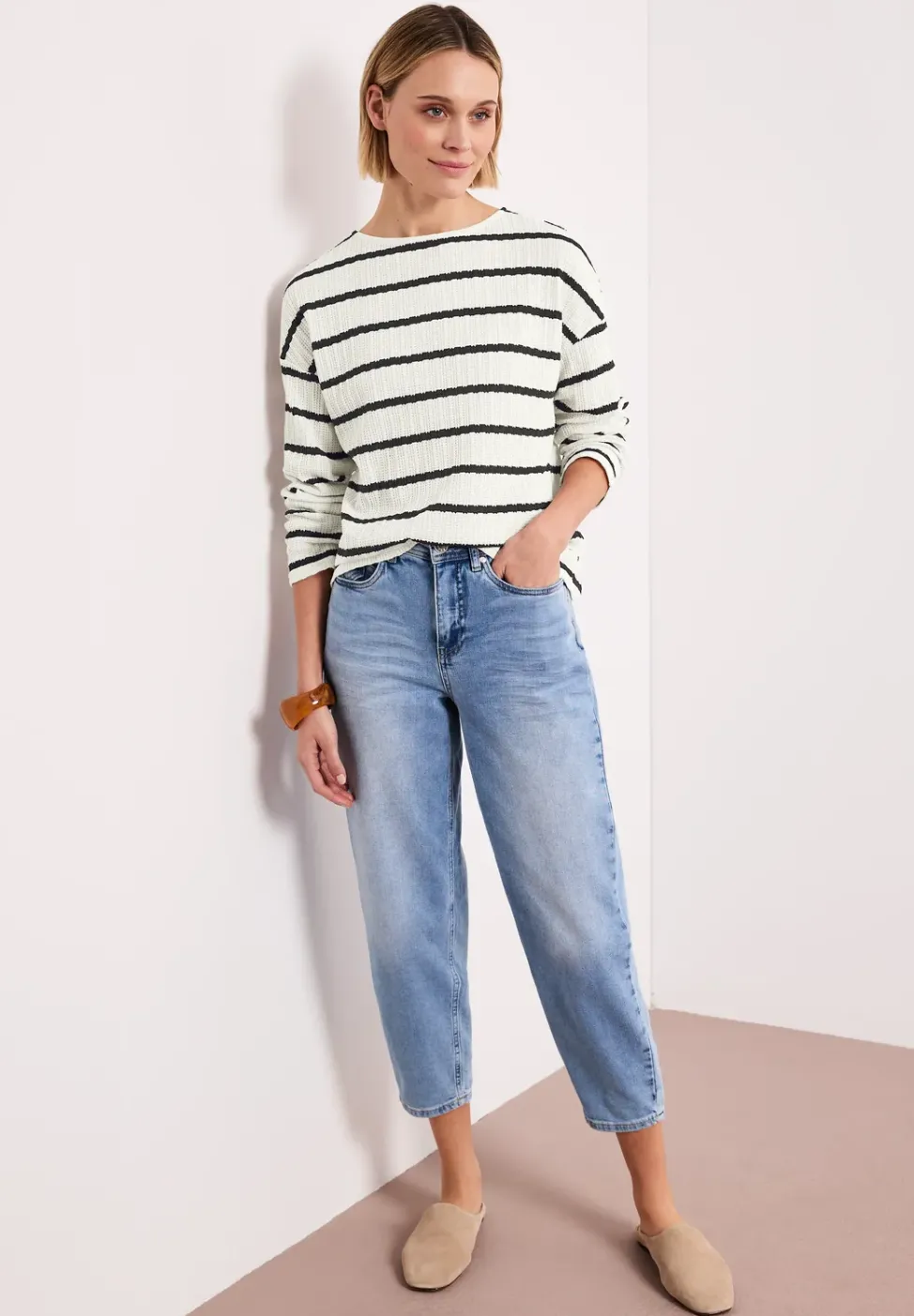 Langarm Shirt im Strick-Look