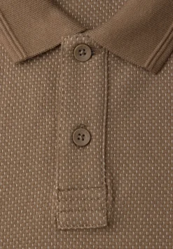 Langarm Struktur Poloshirt