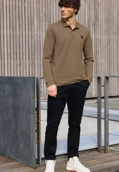 Langarm Struktur Poloshirt