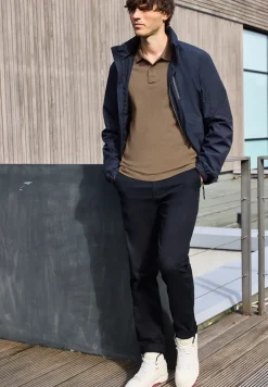 Langarm Struktur Poloshirt