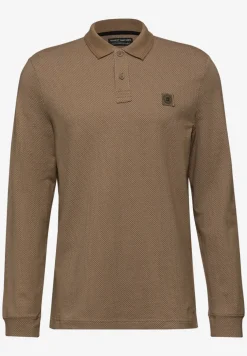 Langarm Struktur Poloshirt
