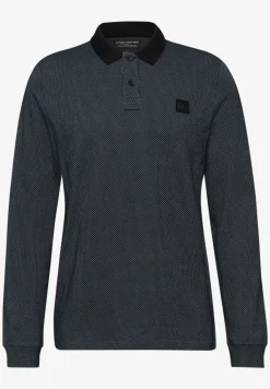Langarm Struktur Poloshirt