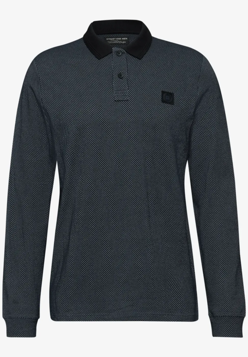Langarm Struktur Poloshirt