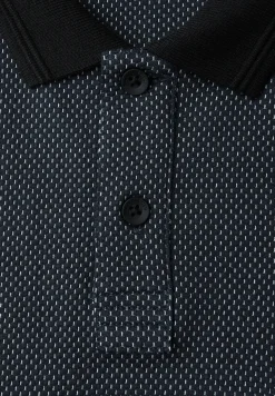 Langarm Struktur Poloshirt