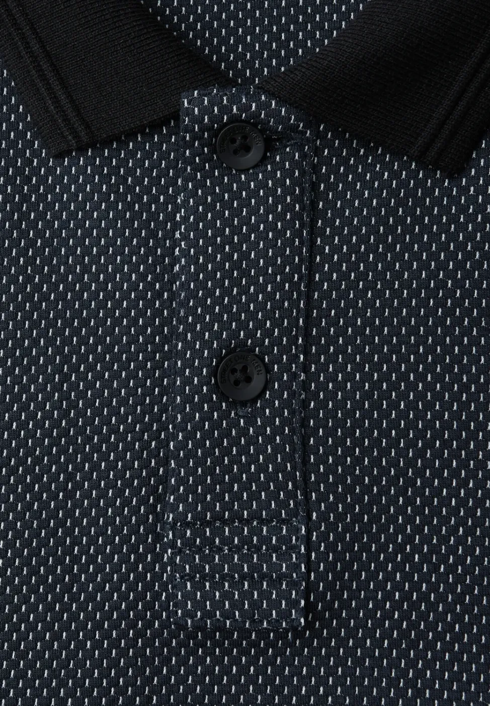 Langarm Struktur Poloshirt
