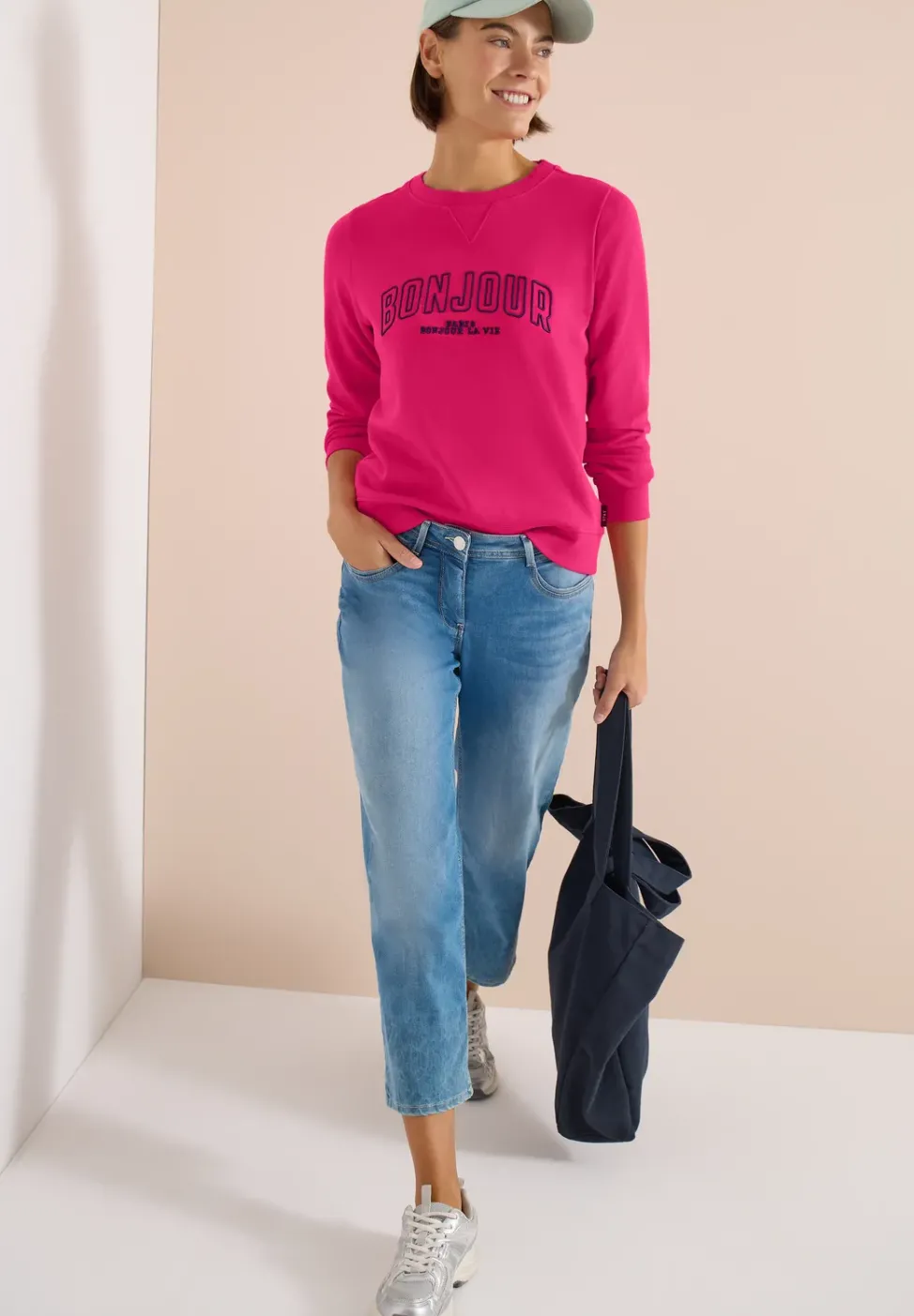 Langarm Sweatshirt mit Stickerei