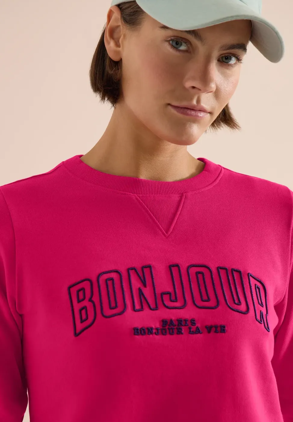 Langarm Sweatshirt mit Stickerei